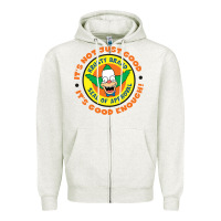 Oatmeal Heather krusty the clown Zipper Hoodie - linhVisuals