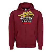 Burgundy Golden Glove Boxing Club, King of the Ring Outfit. Zipper Hoodie - linhVisuals