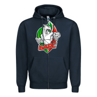 Navy jhc bars Zipper Hoodie - linhVisuals