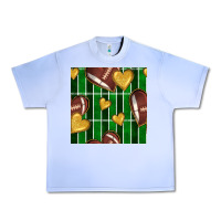 Grape Ice american football field and hearts seamless pattern Urban Heavy Tee - BundleAndBundleShop