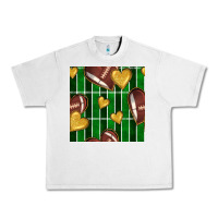 Lunar Rock american football field and hearts seamless pattern Urban Heavy Tee - BundleAndBundleShop