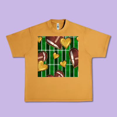 American Football Field And Hearts Seamless Pattern Urban Heavy Tee Designed By Bundleandbundleshop