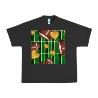 Pigment Black american football field and hearts seamless pattern Urban Heavy Tee - BundleAndBundleShop