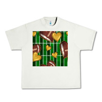 Pistachio american football field and hearts seamless pattern Urban Heavy Tee - BundleAndBundleShop
