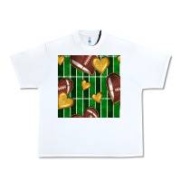 White american football field and hearts seamless pattern Urban Heavy Tee - BundleAndBundleShop