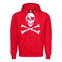 Red skull crossbones Zipper Hoodie - linhVisuals
