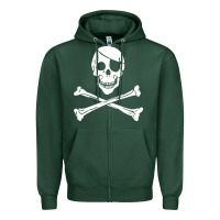 Sports Green skull crossbones Zipper Hoodie - linhVisuals