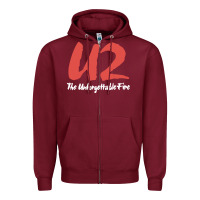 Burgundy U two unforgettable fire Zipper Hoodie - linhVisuals
