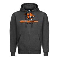 Charcoal Heather georgetown college tiger Zipper Hoodie - linhVisuals