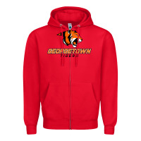 Red georgetown college tiger Zipper Hoodie - linhVisuals