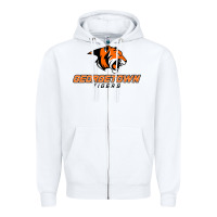 White georgetown college tiger Zipper Hoodie - linhVisuals