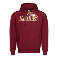 Burgundy freed–hardeman university lion Zipper Hoodie - linhVisuals