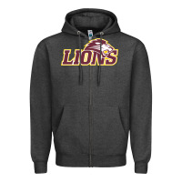 Charcoal Heather freed–hardeman university lion Zipper Hoodie - linhVisuals