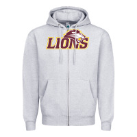 Heather Grey freed–hardeman university lion Zipper Hoodie - linhVisuals