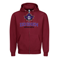 Burgundy goshen college maple leafs2 vectorized Zipper Hoodie - linhVisuals