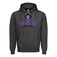 Charcoal Heather goshen college maple leafs2 vectorized Zipper Hoodie - linhVisuals