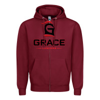 Burgundy grace college & seminary lancers1 vectorized Zipper Hoodie - linhVisuals