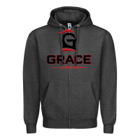 Charcoal Heather grace college & seminary lancers1 vectorized Zipper Hoodie - linhVisuals