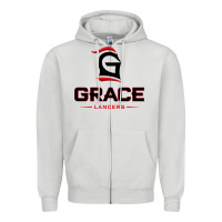 Dove Grey grace college & seminary lancers1 vectorized Zipper Hoodie - linhVisuals