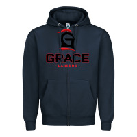 Navy grace college & seminary lancers1 vectorized Zipper Hoodie - linhVisuals