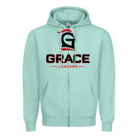 Seafoam grace college & seminary lancers1 vectorized Zipper Hoodie - linhVisuals
