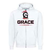 White grace college & seminary lancers1 vectorized Zipper Hoodie - linhVisuals