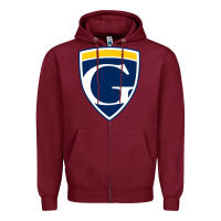 Burgundy graceland university yellowjackets vectorized Zipper Hoodie - linhVisuals