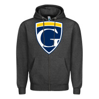 Charcoal Heather graceland university yellowjackets vectorized Zipper Hoodie - linhVisuals