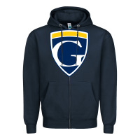 Navy graceland university yellowjackets vectorized Zipper Hoodie - linhVisuals