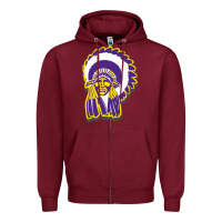 Burgundy haskell indian Zipper Hoodie - linhVisuals