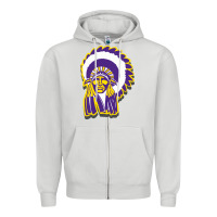 Dove Grey haskell indian Zipper Hoodie - linhVisuals