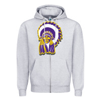 Heather Grey haskell indian Zipper Hoodie - linhVisuals