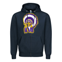 Navy haskell indian Zipper Hoodie - linhVisuals