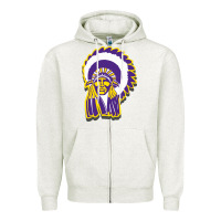 Oatmeal Heather haskell indian Zipper Hoodie - linhVisuals