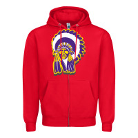 Red haskell indian Zipper Hoodie - linhVisuals