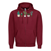 Burgundy cute plant Zipper Hoodie - linhVisuals