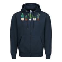 Navy cute plant Zipper Hoodie - linhVisuals