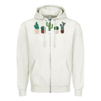 Oatmeal Heather cute plant Zipper Hoodie - linhVisuals