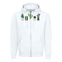 White cute plant Zipper Hoodie - linhVisuals