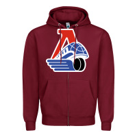 Burgundy lokomotiv yaroslavl Zipper Hoodie - linhVisuals