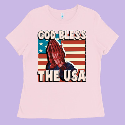 God Bless The Usa Ladies Tee Designed By Fadigitalartstudio