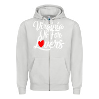 Dove Grey virginia is for lovers Zipper Hoodie - linhVisuals