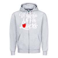 Heather Grey virginia is for lovers Zipper Hoodie - linhVisuals