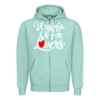 Seafoam virginia is for lovers Zipper Hoodie - linhVisuals