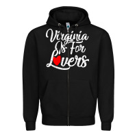 Black virginia is for lovers Zipper Hoodie - linhVisuals