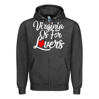Charcoal Heather virginia is for lovers Zipper Hoodie - linhVisuals