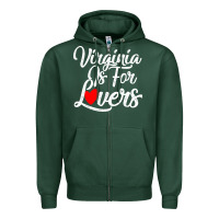 Sports Green virginia is for lovers Zipper Hoodie - linhVisuals