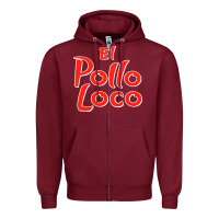 Burgundy El Pollo Loco Zipper Hoodie - linhVisuals