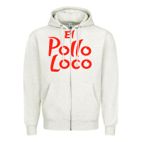 Oatmeal Heather El Pollo Loco Zipper Hoodie - linhVisuals