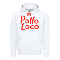 White El Pollo Loco Zipper Hoodie - linhVisuals